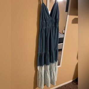 Long spaghetti strap, jeans dress
